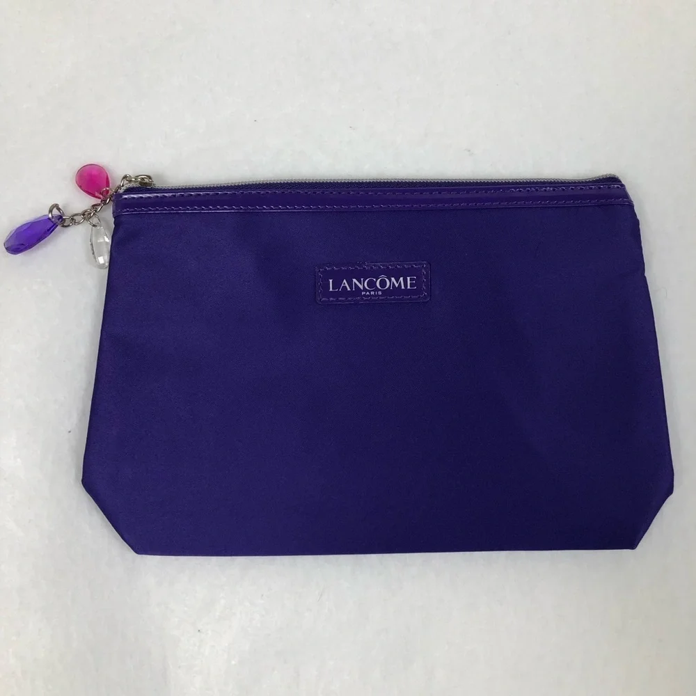 Lancome Deep Purple Cosmetic Pouch with Charm Accents (M1)